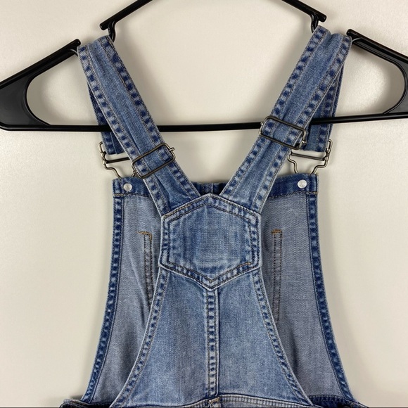 F21 Premium Distressed Denim Overall Shorts - Picture 8 of 9